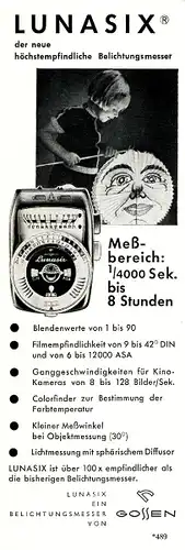 10 x Original-Werbung/ Anzeige 1896 bis 1963 - BELICHTUNGSMESSER - Größe unterschiedlich