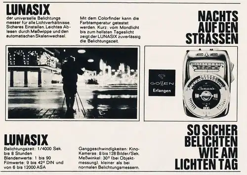 10 x Original-Werbung/ Anzeige 1896 bis 1963 - BELICHTUNGSMESSER - Größe unterschiedlich