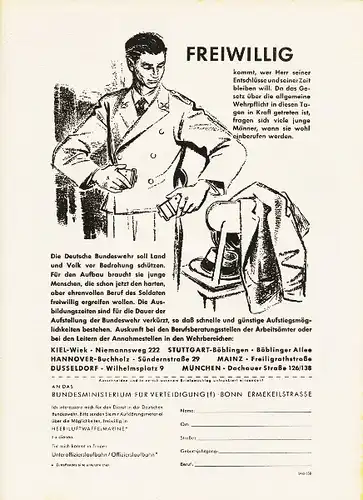 10 x Original-Werbung/ Anzeigen 1956 BIS 1969 - BUNDESWEHR - GANZE SEITEN 