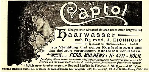 10 x Original-Werbung/ Anzeige 1894 bis 1924 - HAARE / HAARPFLEGE - Größe unterschiedlich