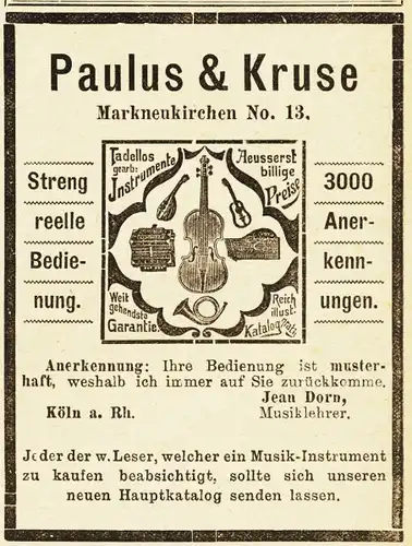 10 x Original-Werbung/ Anzeige 1893 bis 1920 - MUSIKINSTRUMENTE AUS MARKNEUKIRCHEN - UNTERSCHIEDLICHE GRÖSSEN