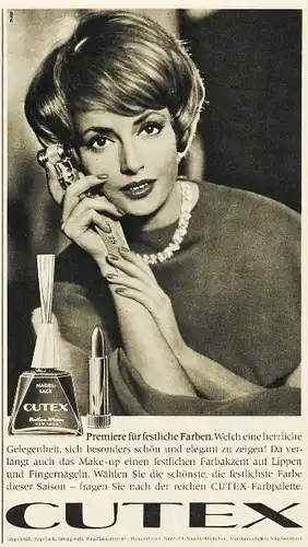 10 x Original-Werbung/ Anzeige 1937 bis 1964 - NAGELLACK UND LIPPENSTIFTE - Größe unterschiedlich