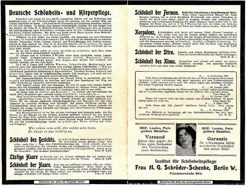 10 x Original-Werbung / Anzeigen 1909-1924 - KOSMETIK SCHRÖDER-SCHENKE - BERLIN - UNTERSCHIEDLICHE GRÖSSEN