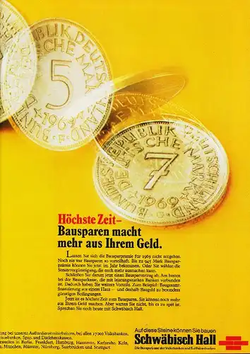 10 x Original-Werbung/ Anzeige 1930 bis 1969 - BAUSPARKASSEN - Größe unterschiedlich