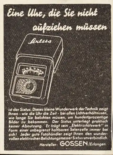 10 x Original-Werbung/ Anzeige 1919 bis 1961 - BELICHTUNGSMESSER - Größe unterschiedlich