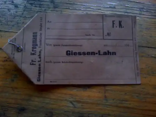 Deutsche Reichsbahn, Transportschein \"Firma Krogmann Gießen\", 1940er Jahre - Gießen-Lahn
(Unbenutzt)
