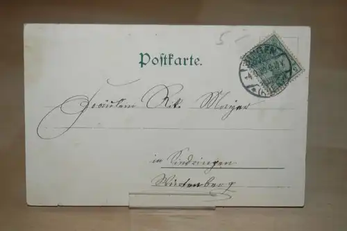 AK \"Gruß aus Bingen\" 1900 Rheinland Pfalz Lithographie PLZ 55411 