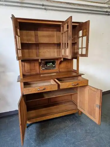 Antikes Jugendstil Buffet aus Eiche – florale Schnitzereien, 19.Jh.