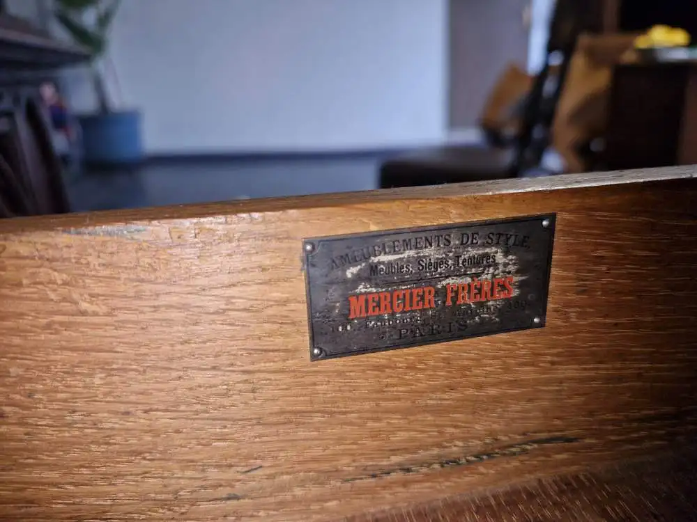 Antiker gotischer Doppelschreibtisch von Mercier Frères, Paris – 19. Jahrhundert 5