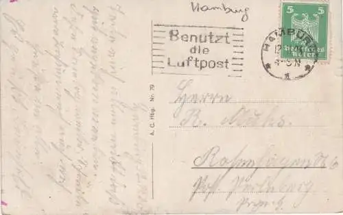 [Ansichtskarte] Hamburg. Jungfernstieg mit Alsterarkaden (mit Straßenbahn !) - 1926 !!!. 