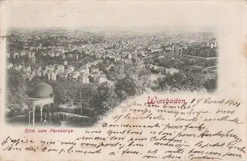 [Ansichtskarte] Wiesbaden - Blick vom Neroberge - 1901 !!!. 