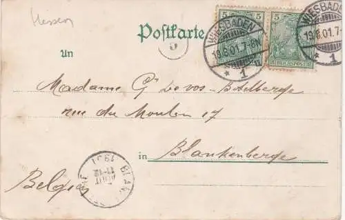 [Ansichtskarte] Wiesbaden - Blick vom Neroberge - 1901 !!!. 