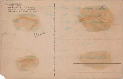 [Ansichtskarte] WIESBADEN - Nerobergbahn mit Neroberg. 