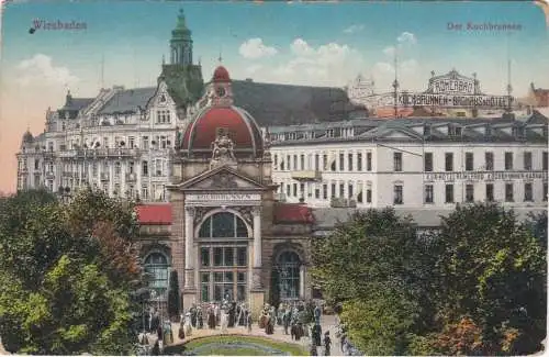 [Ansichtskarte] Wiesbaden - Der Kochbrunnen. 