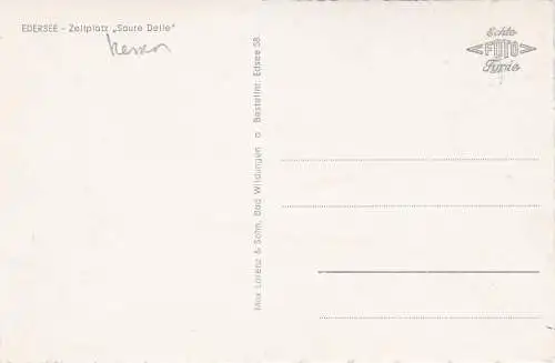 [Ansichtskarte] EDERSEE - Zeltplatz "Saure Delle" -  Waldeck. 