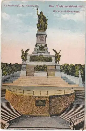 [Ansichtskarte] Das Niederwalddenkmal - Niederwald-Monument - Rüdesheim am Rhein. 