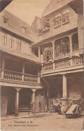 [Ansichtskarte] Frankfurt a. M. - Hof "Hinter dem Lämmchen". 