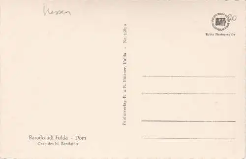 [Ansichtskarte] Barockstadt Fulda - Dom - Grab des hl. Bonifatius. 