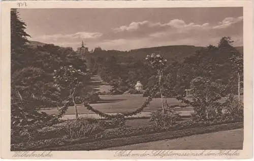 [Ansichtskarte] Wilhelmshöhe - Blick von der Schlofsterrasse nach dem Herkules - Cassel. 