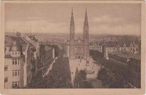 [Ansichtskarte] WIESBADEN - Luisenplatz mit kath. Kirche. 