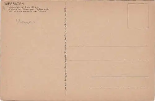 [Ansichtskarte] WIESBADEN - Luisenplatz mit kath. Kirche. 
