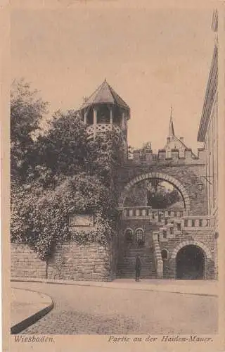 [Ansichtskarte] Wiesbaden. Partie an der Haiden-Mauer - 1920 !!!. 