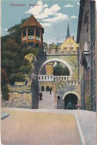 [Ansichtskarte] Wiesbaden. Römertor. 