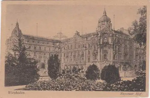 [Ansichtskarte] Wiesbaden. Nassauer Hof - 1920 !!! - Zeichnung. 
