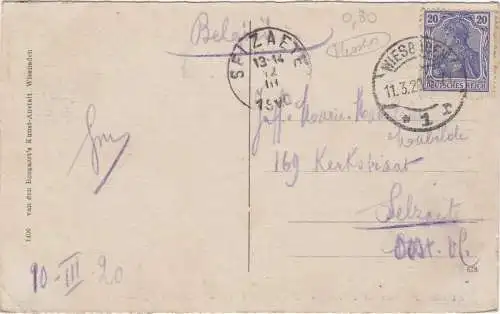 [Ansichtskarte] Wiesbaden - Kurhaus-Gartenseite - Cure-salle-vue de jardin - 1920 !!!. 