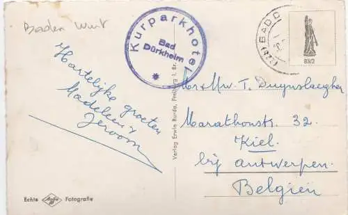 [Ansichtskarte] Feldberg 1500 m ü.M. - Todtnau (Schwarzwald) 700 m ü.M. 