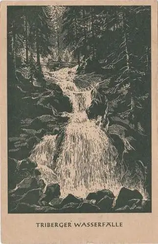 [Ansichtskarte] Triberger Wasserfälle  (Zeichnung). 