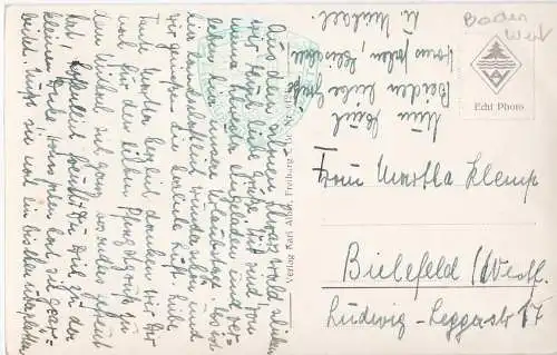 [Ansichtskarte] Feldberg (Schwarzwald) 1500 m ü.M. Blick vom Bismarckdenkmal auf Feldbergturm. 