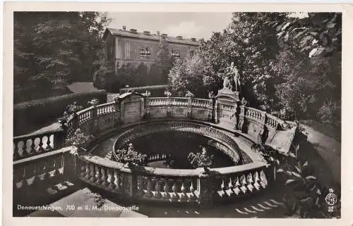 [Ansichtskarte] Donaueschingen, 700 m ü.M., Donauquelle - 1954. 