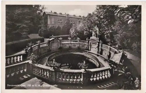 [Ansichtskarte] Donaueschingen, 700 m ü.M., Donauquelle - 1954. 
