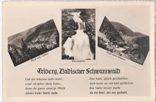 [Ansichtskarte] Triberg, Badischer Schwarzwald - Triberg, Wasserfälle, Blick vom Hohnen. 