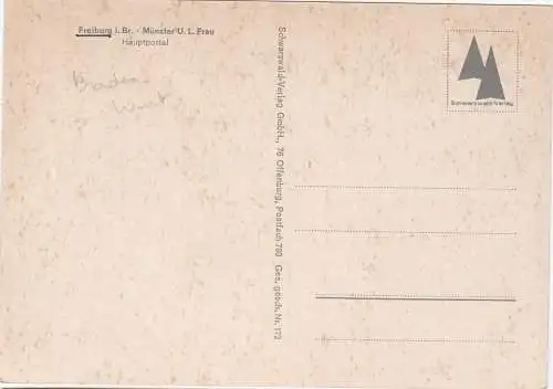 [Ansichtskarte] Freiburg i. Br. - Münster U.L. Frau - Hauptportal. 