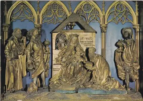 [Ansichtskarte] Freiburg i. Br. - Münster U.L. Frau - Dreikönigsaltar von Joh. Wydyz (1505). 