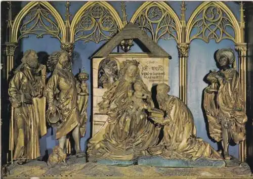 [Ansichtskarte] Freiburg i. Br. - Münster U.L. Frau - Dreikönigsaltar von Joh. Wydyz (1505). 