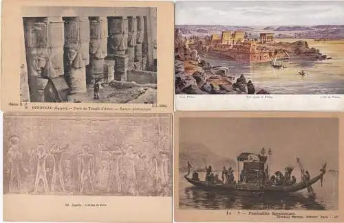 [Ansichtskarte] 16 AK EGYPTE - Denderah-Philae-Thébes-Deir-el-Bahari-Giza-Assouan-Caïro-Louxor-Port Said ... 