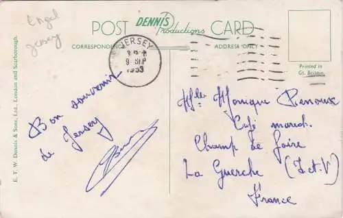 [Ansichtskarte] Portelet Bay. JERSEY - 1953 !. 