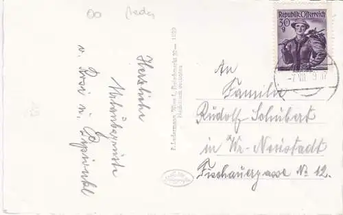 [Ansichtskarte] Lunzersee mit Scheiblingstein, 1629 m - 1959. 