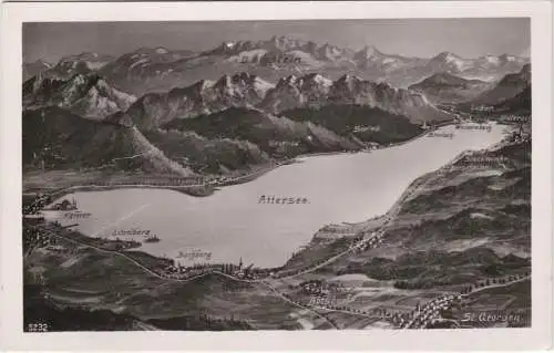 [Ansichtskarte] ATTERSEE - Dachstein - Litzelberg - Buthberg - Seefeld - Stockwinkel ... - 1939. 