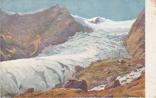 [Ansichtskarte] Der Karlinger Gletscher mit Kapruner Thörl, 2635 m - 1925. 