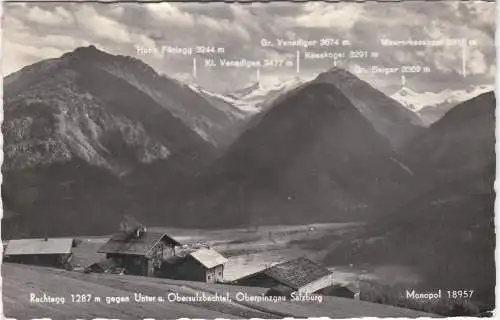 [Ansichtskarte] Rechtegg 1287m gegen Unter u. Obersulzbachtal, Oberpinzgau Salzburg - Hohe Fürlegg-Kl. Venedigen-Gr.Venedigen-Keeskogel-Gr. Geiger-Maurerkeeskopf - 1967. 