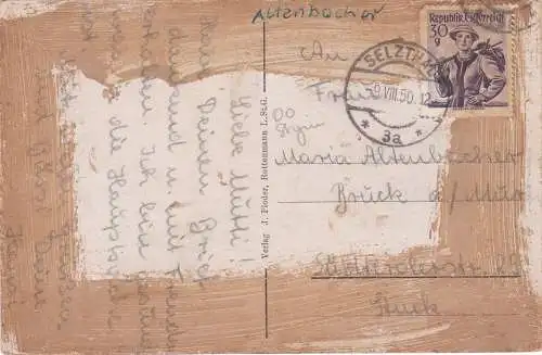 [Ansichtskarte] Burg Strechau mit Rottenmann - 1950. 