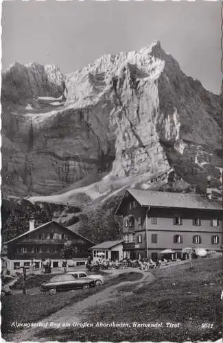 [Ansichtskarte] Alpengasthof Eng am Grossen Ahornboden, Karwendel, Tirol (mit Alte Autos). 