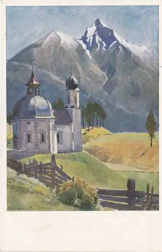 [Ansichtskarte] Seekirchl und Reitherspitze - nach Aquarell von Edo v. Handel-Mazzetti - Künstlerserie Seefeld in Tirol. 