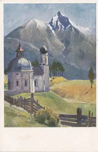 [Ansichtskarte] Seekirchl und Reitherspitze - nach Aquarell von Edo v. Handel-Mazzetti - Künstlerserie Seefeld in Tirol. 