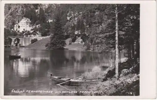 [Ansichtskarte] Gasthof Fernsteinsee und Schloss Fernstein - 1953. 