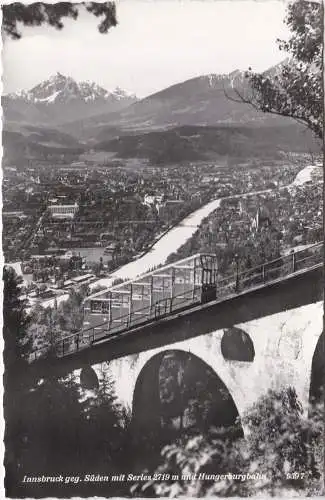 [Ansichtskarte] Innsbruck geg. Süden mit Serles 2719m und Hungerburgbahn. 